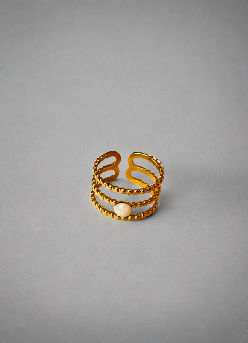 NOYA_ Anello con pietra bianca