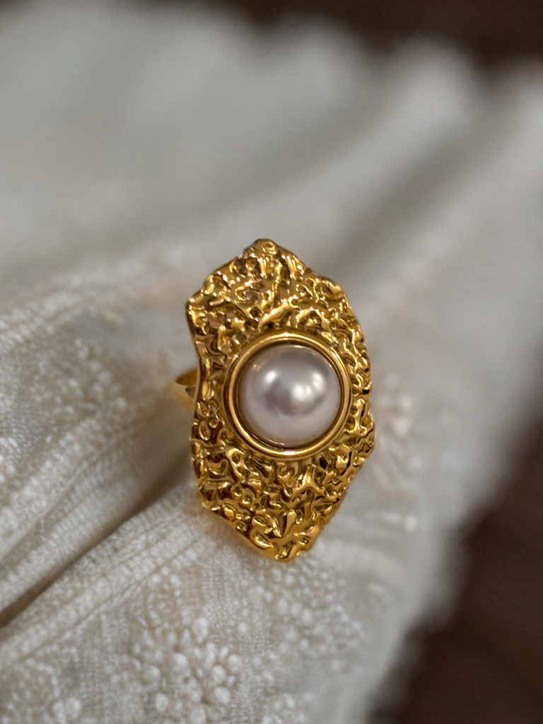 NOYA _ Anello con pietra bianca