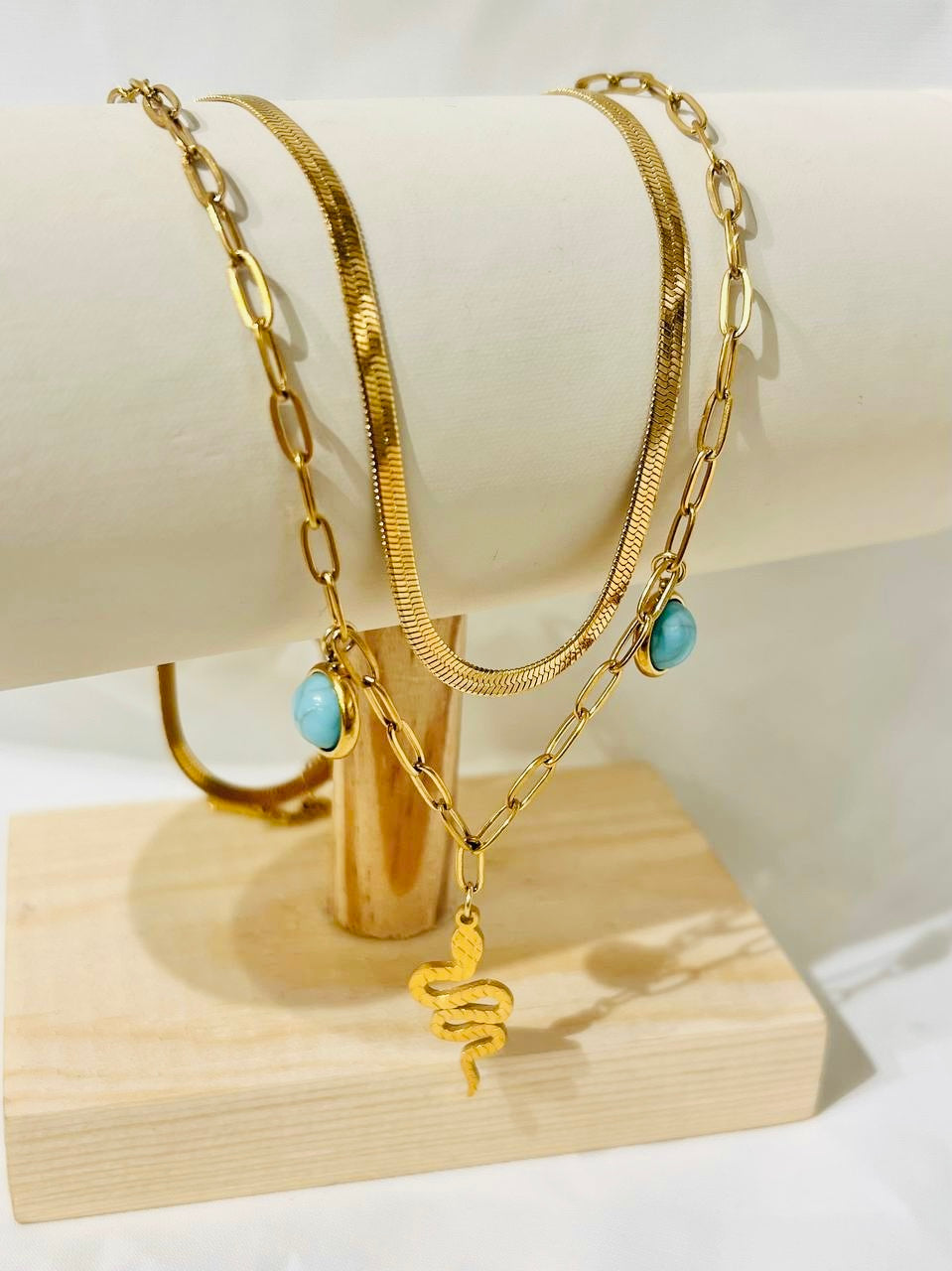NOYA _ Collana Doppia A Forma di serpente