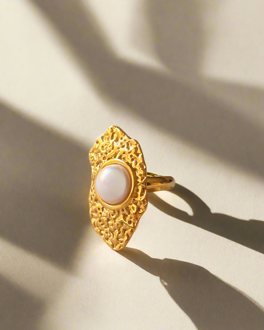 NOYA _ Anello con pietra bianca