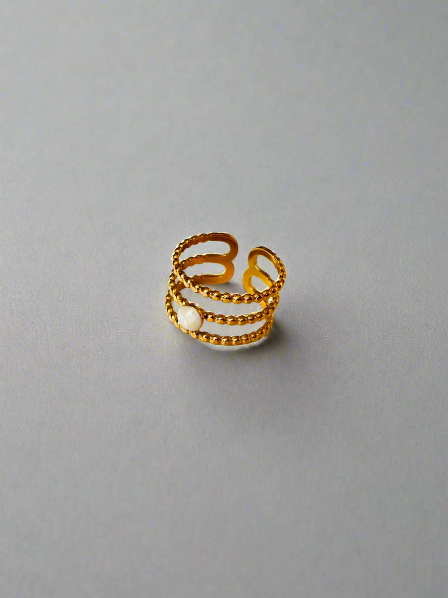 NOYA_ Anello con pietra bianca