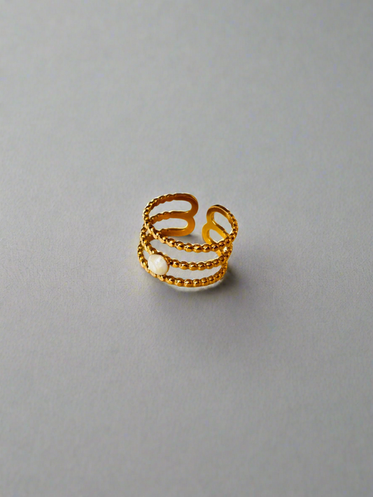 NOYA_ Anello con pietra bianca