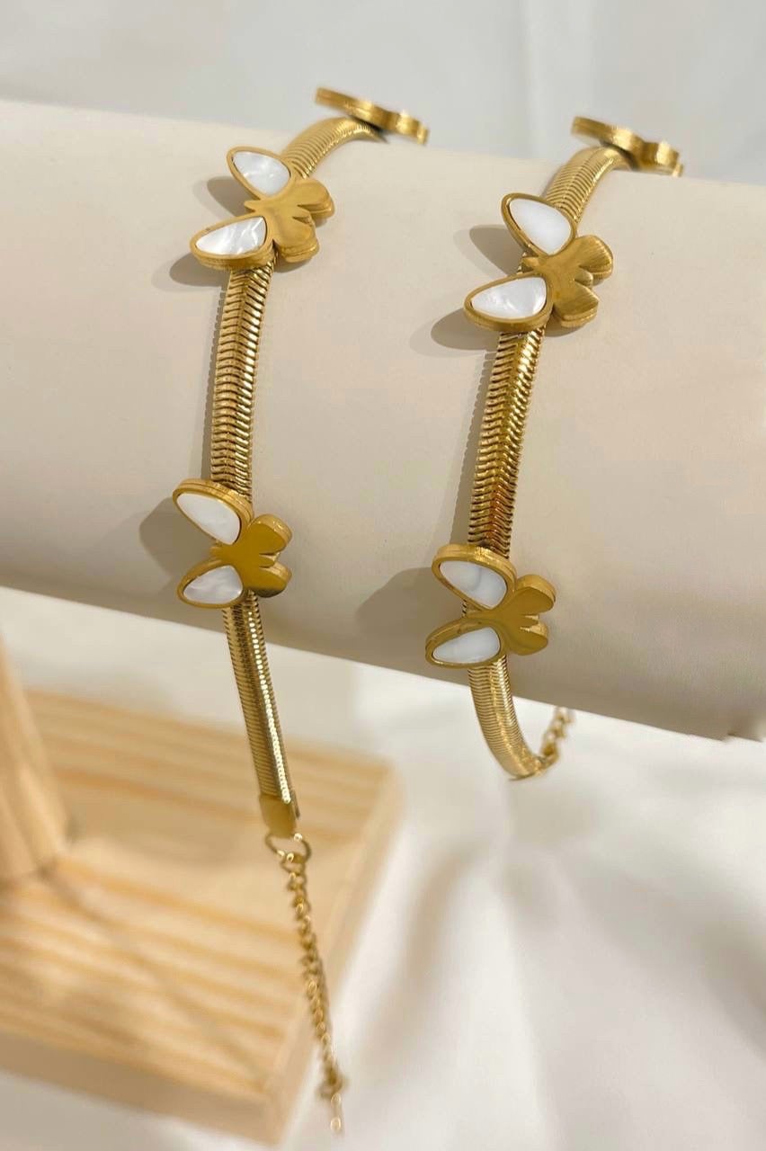 NOYA - Bracciale Farfalle Bianche