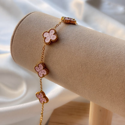 NOYA - Bracciale Quadrifogli Rosa