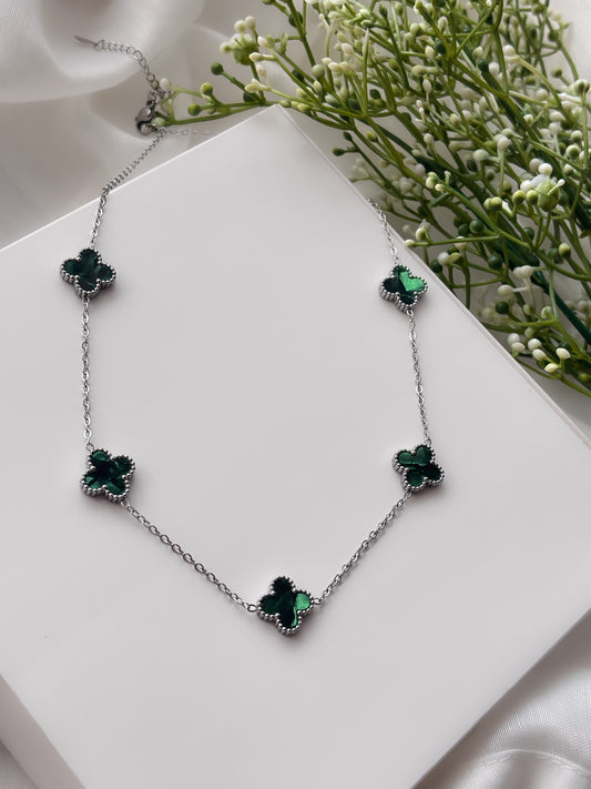 NOYA - Collana Quadrifogli Verde