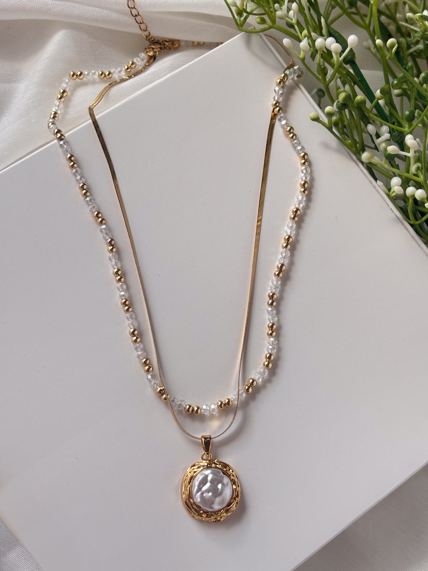 NOYA - Collana Doppia Con Perla Bianca